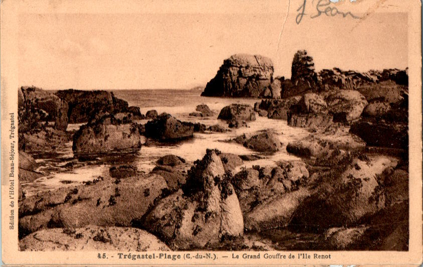 tregastel-plage, le grand gouffre de l'ile renot