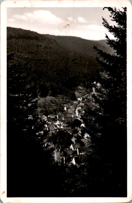 blick auf bad liebenzell/schwarzwald, 1954