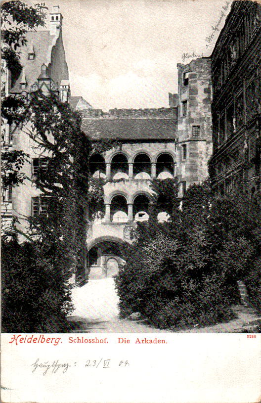 heidelberg, schlosshof, die arkaden