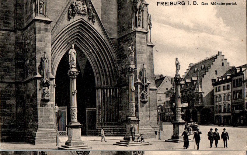 freiburg i.b., das münsterportal, 1944