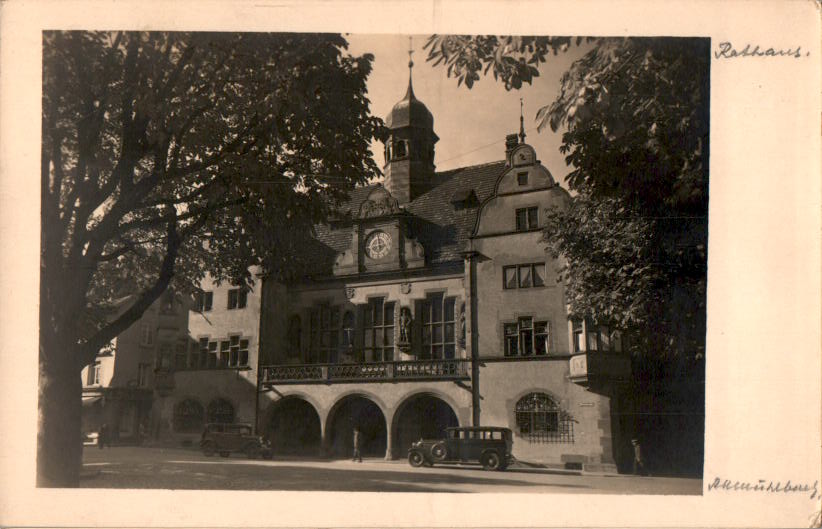 freiburg i.b., rathaus mit auto