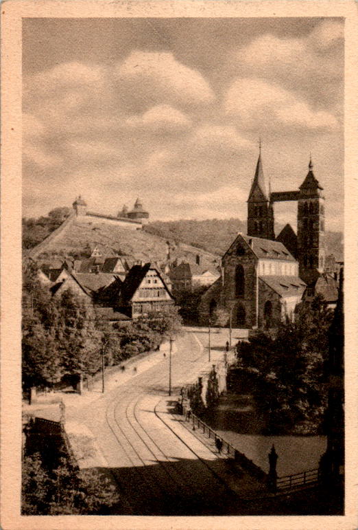 esslingen am neckar, stadtkirche und burg, 1933