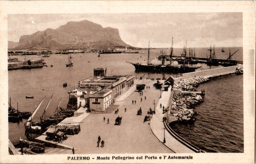 palermo, monte pellegrino col porto