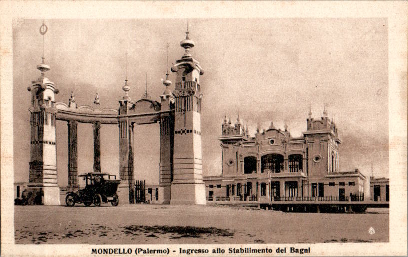 mondello, palermo, ingresso allo stabilimento dei bagni