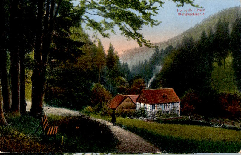 hohegeiß, harz, wolfsbachmühle, bahnpost-stemp.