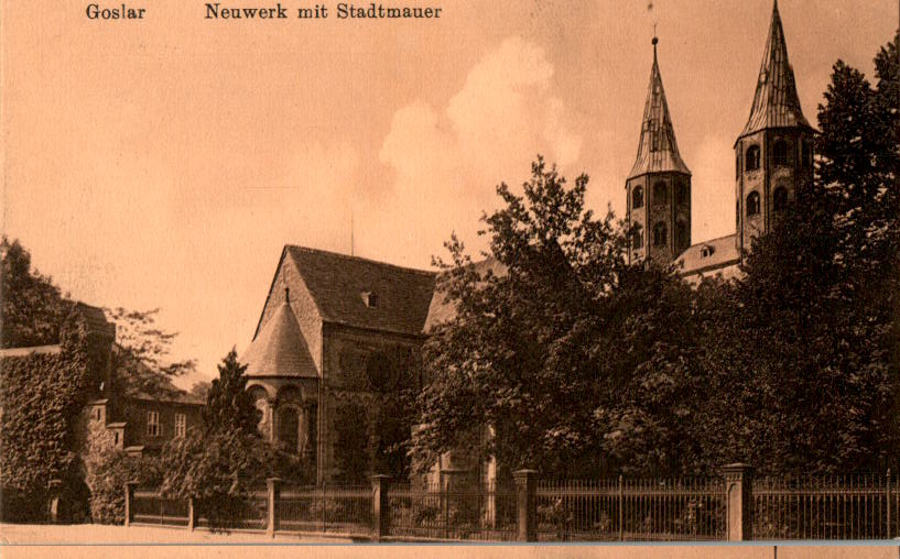 goslar, neuwerk mit stadtmauer