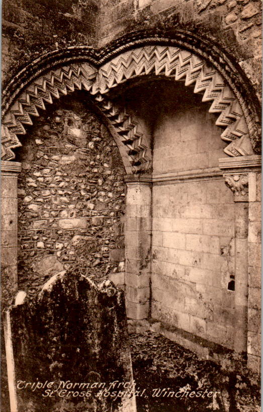 triple norman arch, st. cross hospital winchester