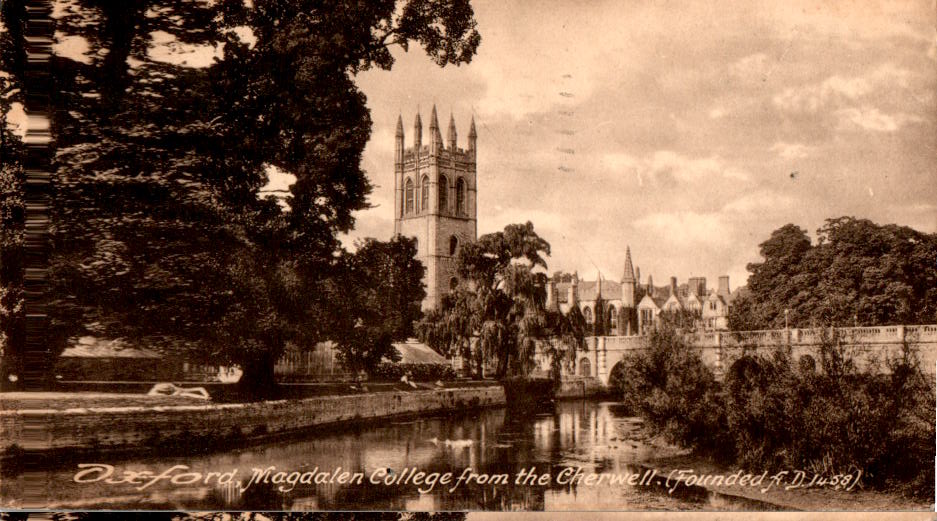 oxford, magdalen college from the cherwell. 1928, n. stuttgart, scanfehler