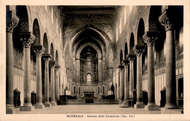 monreale, interno della cattedrale