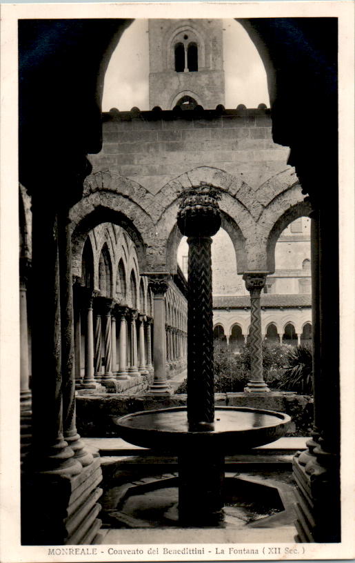 monreale, convento dei benedettini, la fontana