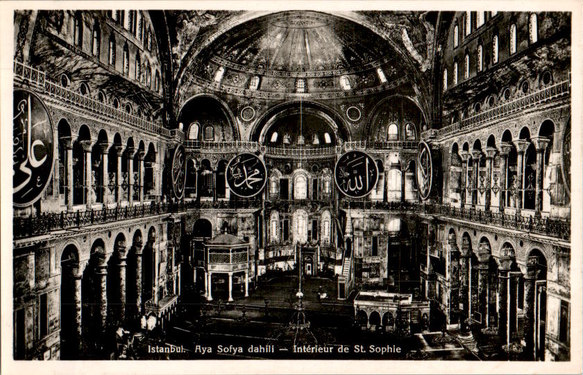 istanbul, interieur de st. sophie, aya sofya