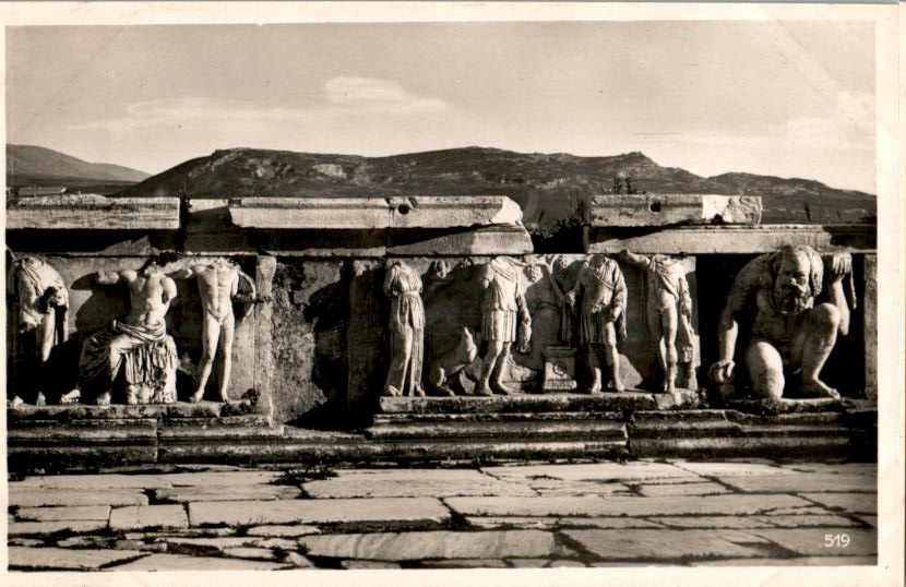 athen, balustrade des dionysos-theaters