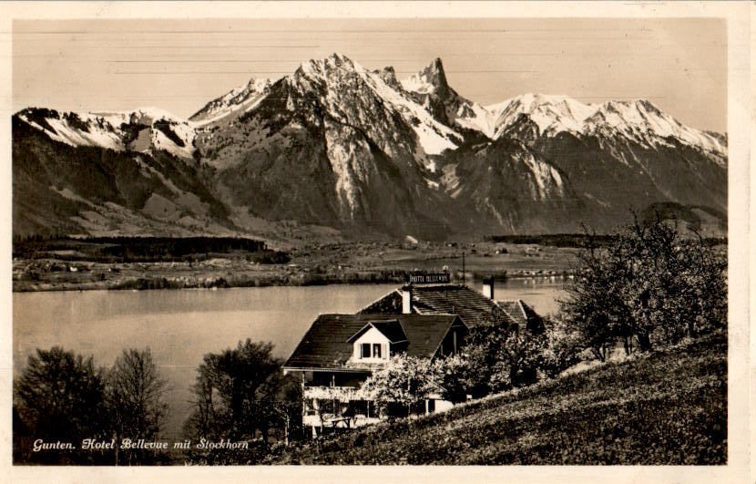 gunten, hotel bellevue mit stockhorn