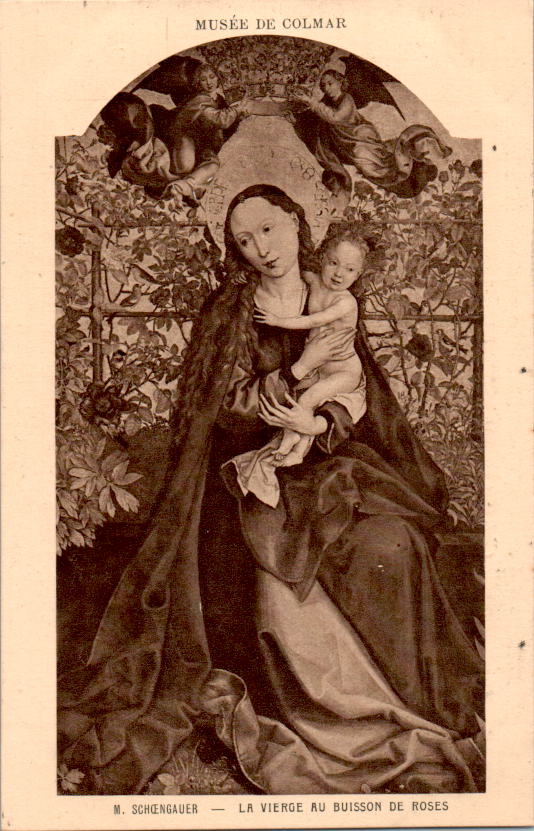 m. schoengauer, la vierge au buisson de roses