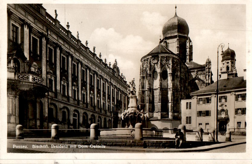 passau, bischöfl. residenz mit dom, ostseite