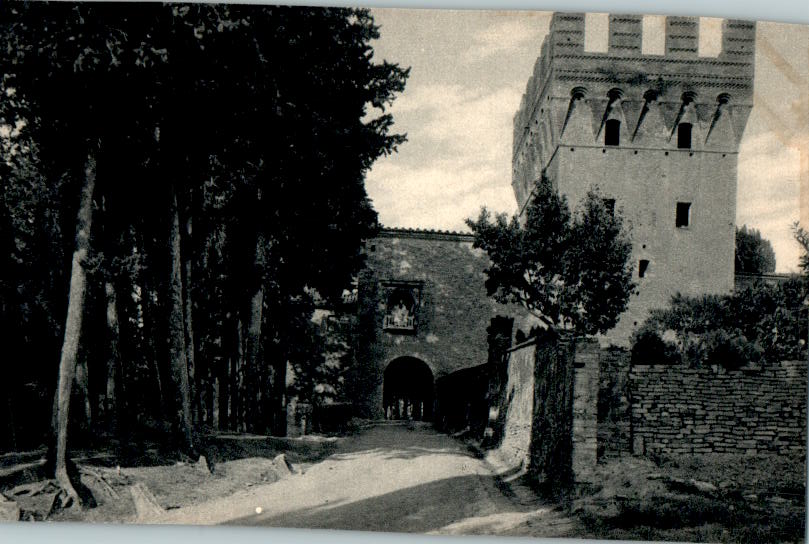 abbazia di monte oliveto maggiore, torre d'ingresso