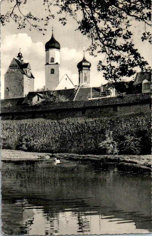 isny im allgäu, an der nördlichen stadtmauer, 1958