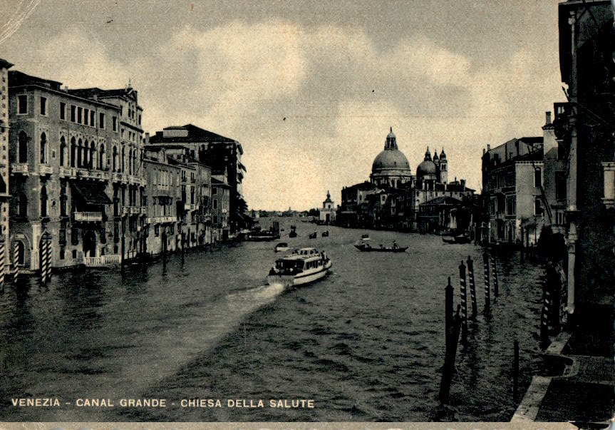 venezia, canal grande, chiesa della salute, 1954