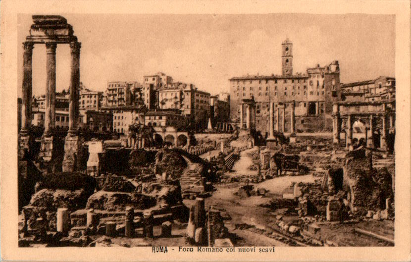 roma, foro romano coi nuovi scavi