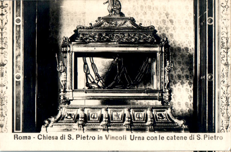 roma, chiesa di s. pietro in vincoli urna con le catene di s. pietro