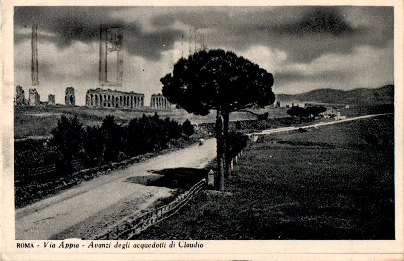 roma, via appia, avanzi degli acquedotti di claudio