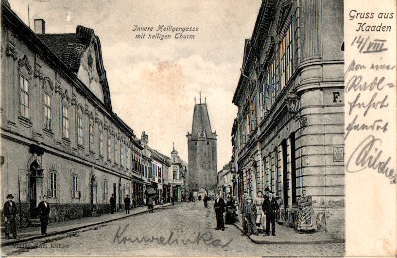 kaaden, innere heiligengasse mit heiligen thurm