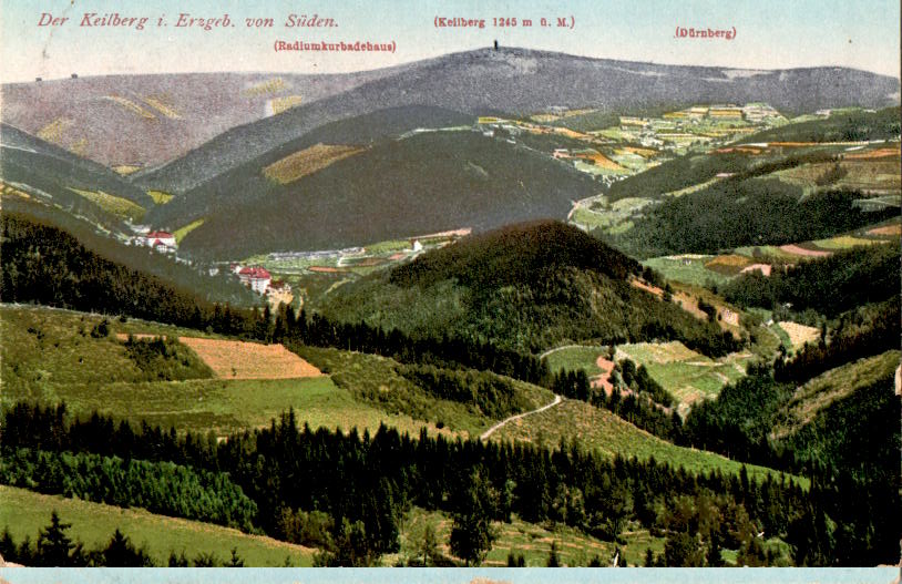 der keilberg von süden im erzgebirge