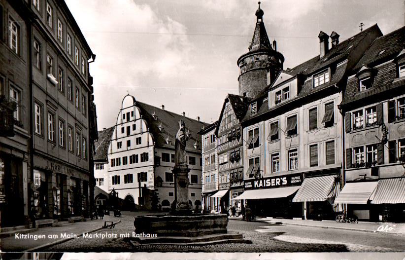 kitzingen am main, marktplatz mit rathaus