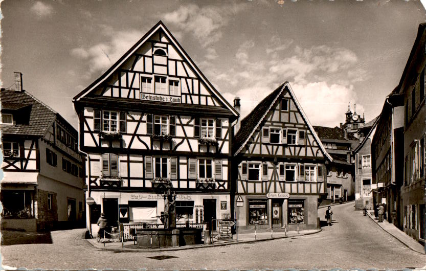 gernsbach/baden, hoftstatt mit café walz