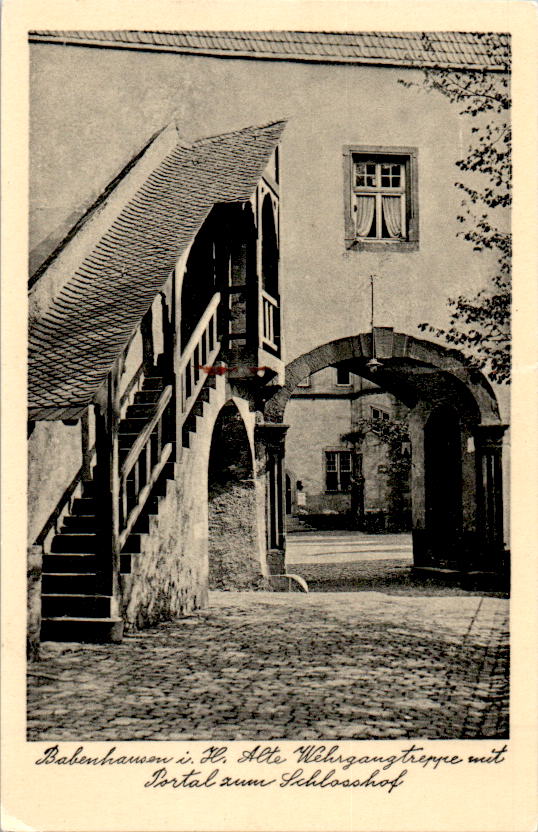 babenhausen, alte wehrgangtreppe