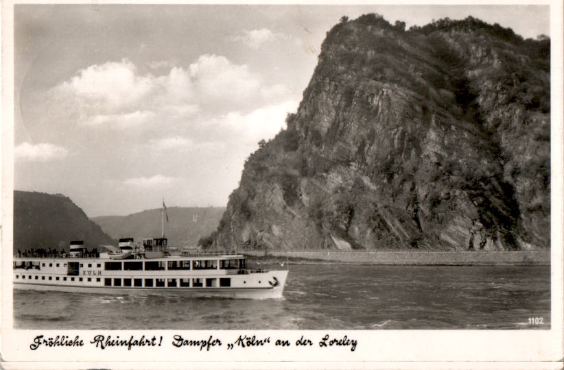 dampfer "köln" an der loreley