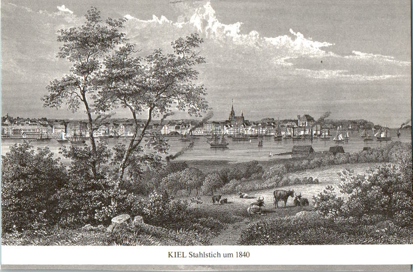 kiel, stahlstich um 1840