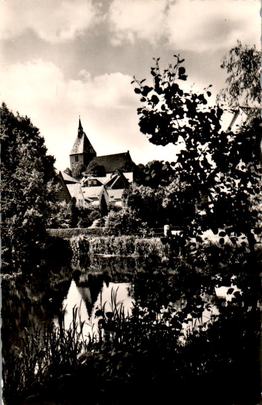 mölln, blick über den mühlenteich auf den dom