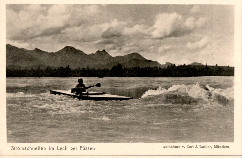 stromschnellen im lech bei füssen, carl luther, münchen