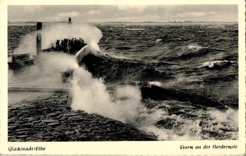 glückstadt/elbe, sturm an der nordermole