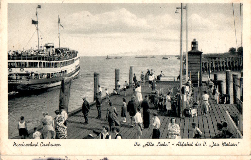 cuxhaven, abfahrt des d. "jan molsen"