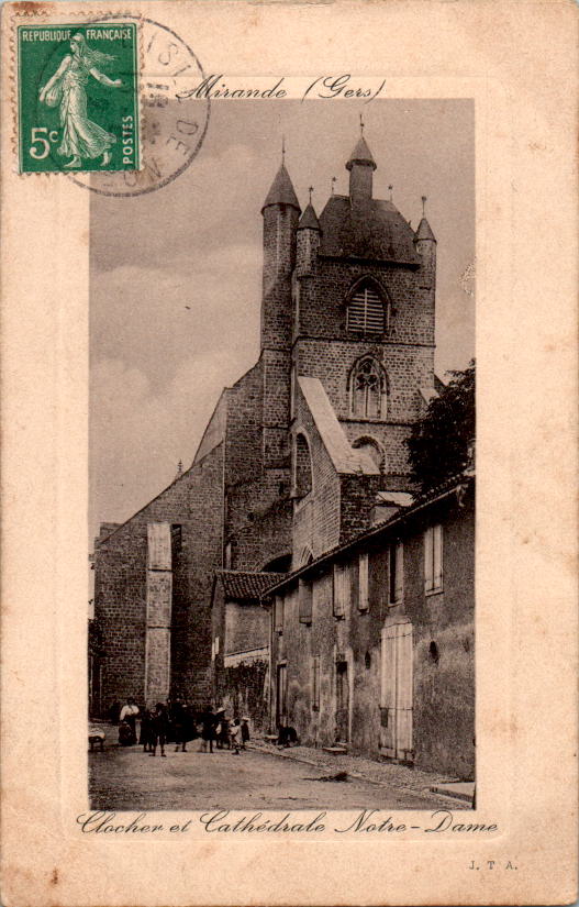 mirande (gers), clocher et cathedrale