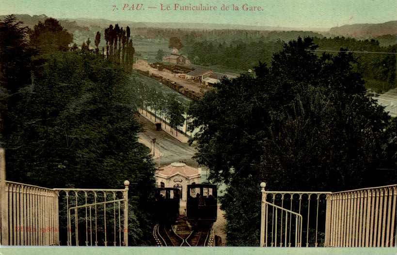 pau, le funiculaire de la gare