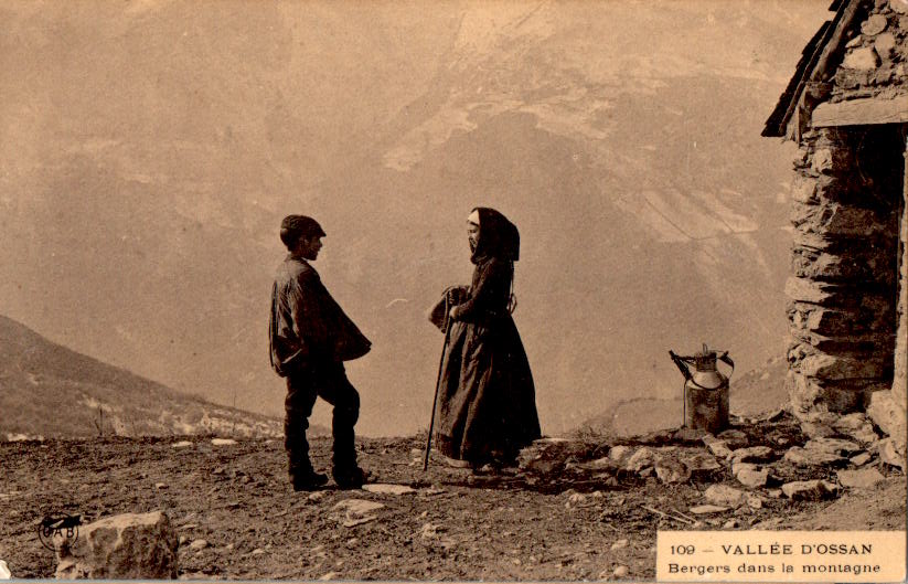 vallee d'ossau, bergers dans la montagne