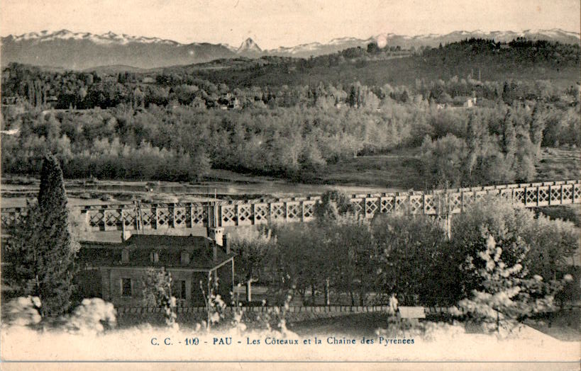 pau, les coteaux et la chaine des pyrenees