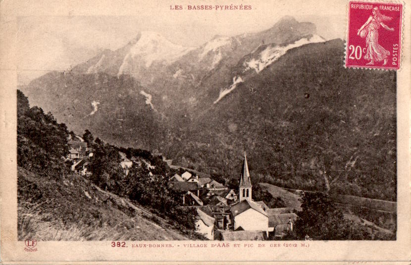 eaux-bonnes, village d'aas et pic de ger