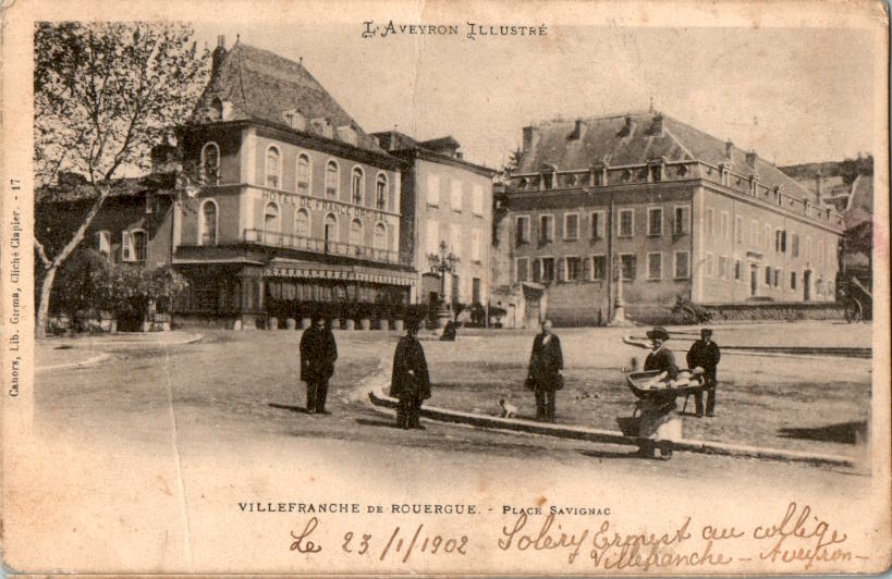 villefranche des rouergue, place savignac, 1902