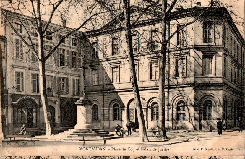 montauban, place du coq et palais de justice