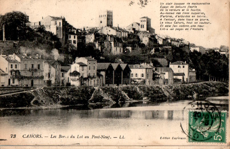 cahors, les bords du lot au pont-neuf