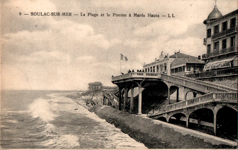 soulac-sur-mer, la plage et le ponton a maree-haute