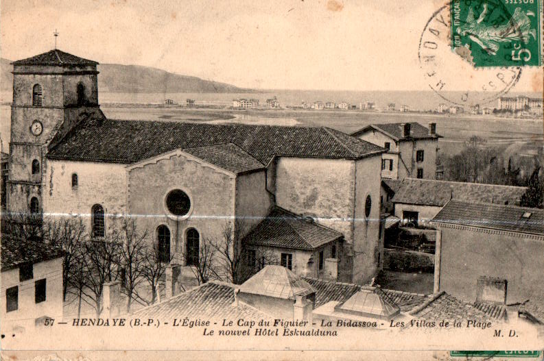 hendaye, l'eglise, cap du figuier