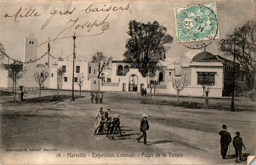 marseille, exposition coloniale, palais de la tunisie