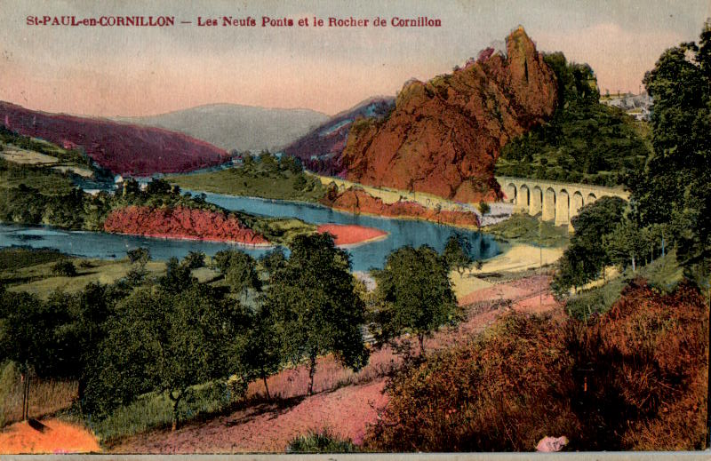 st-paul-en-cornillon, les neuf ponts et le rocher de cornillon