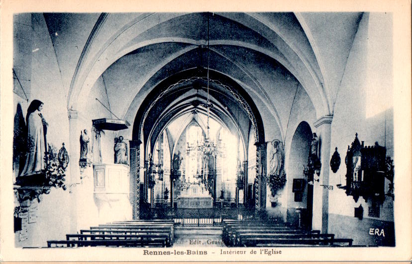 rennes-les-bains, interieur de l'eglise