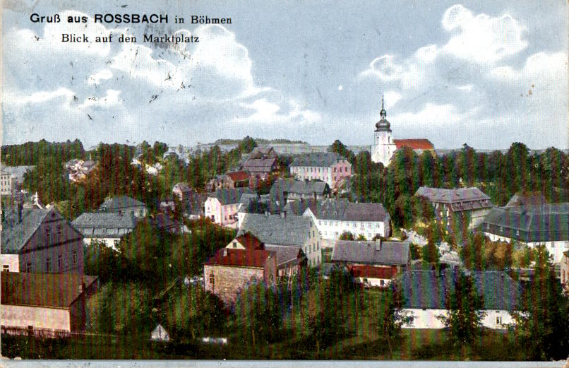 rossbach in böhmen, blick auf den marktplatz